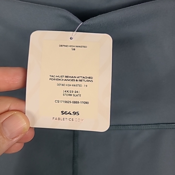 NEW Fabletics Define PowerHold High-Waisted 7/8 Legging Sz 4x Storm Slate Green - Picture 3 of 7